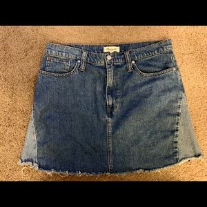 Madewell Two Toned A-Line Denim Skirt